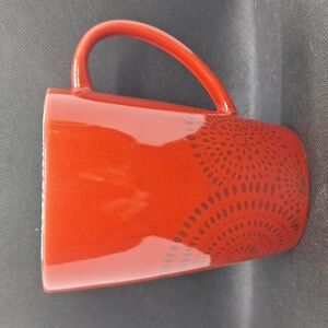 Red Ceramic Mug with Pattern